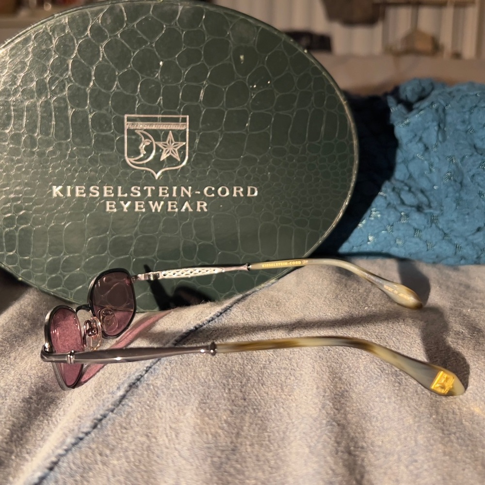 Vintage Kieselstein-Cord Sunglasses — Mint, NWT (1999) — Pink Lens, Gunmetal
